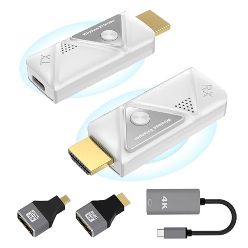 HDMI Wireless Transmitter and Receiver, Wireless HDMI Extender zum Streamen von Video und Audio auf den Monitor von Laptop/PC/TV-Box/Projektor, 2,4G/5G HDMI Funkübertragung Tragbares Plug & Play von Steetek
