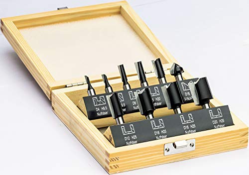 Stehle 10-tlg. HW Oberfräser Nutfräser Set R3,4,5,6,8,10 mm - Schaft Ø 8mm Stehle 10-tlg. HW Oberfräser Nutfräser Set R3,4,5,6,8,10 mm - Schaft Ø 8mm von Stehle