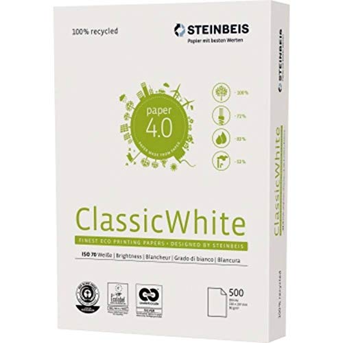 Kopierpapier Steinbeis ClassicWhite, A4, 80 g/qm, Weißegrad 70 CIE, weiß von Steinbeis
