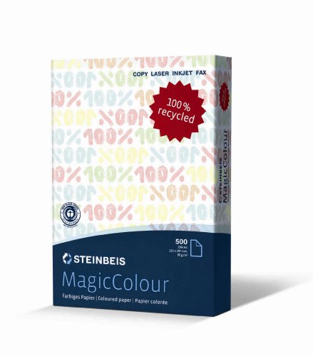 Steinbeis Vision 100% recyceltem Magic Farbe Pastell Pink, A4, 500 Blatt pro Ries, 5 Ries pro Box, (2500 Blatt) von Steinbeis
