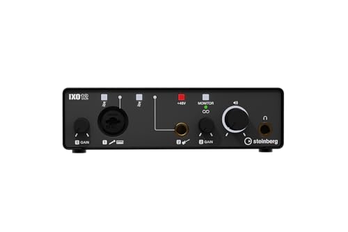 Steinberg IXO12, 2 x 2 USB 2.0 Audio-Interface mit einem Mikrofonvorverstärker, inklusive Cubase AI und Cubasis LE Software-Paket, Schwarz von Steinberg