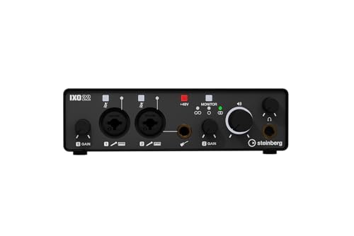 Steinberg IXO22, 2x2 USB 2.0 Audio-Interface mit zwei Mikrofonvorverstärkern, inklusive Cubase AI und Cubasis LE Software-Paket, schwarz von Steinberg