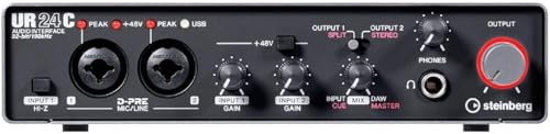 Steinberg UR24C 2 x 4 USB 3.0 Audio-Interface (professionelle 32-Bit/192 kHz Qualität, latenzfreies Monitoring mit DSP-Effekten, inklusive Cubase AI & Steinberg Plus Softwarepaket) von Steinberg