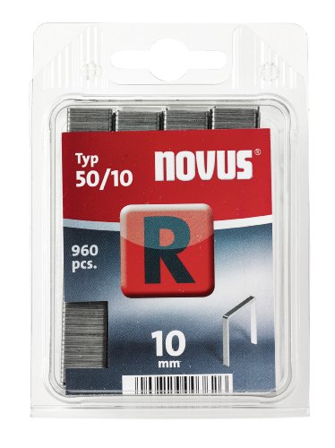Novus Flachdrahtklammern 10 mm, 960 Tacker-Klammern, Typ 50/10, zur Befestigung von Folien, Etiketten, Papier und Pappe von Novus