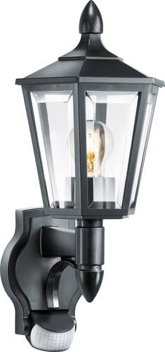 Steinel L 15 S 617813 Außenwandleuchte mit Bewegungsmelder Energiesparlampe, LED E27 60W Schwarz von Steinel