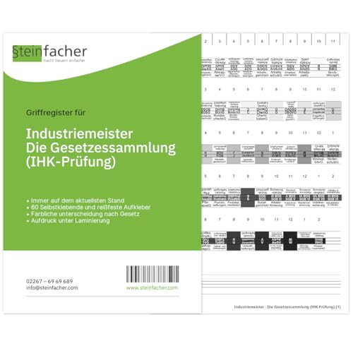 Steinfacher Griffregister für Industriemeister - Die Gesetzessammlung (IHK-Prüfung) von Steinfacher