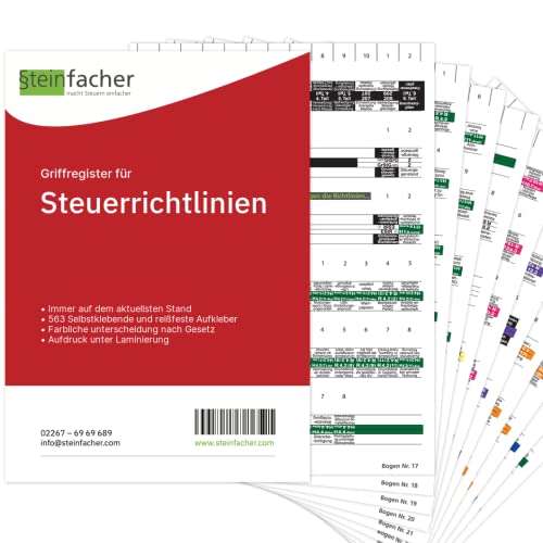 Steinfacher Griffregister für STEUERRICHTLINIEN (MIT amtlichen Überschriften) von Steinfacher
