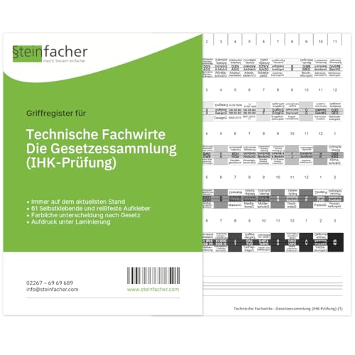 Steinfacher Griffregister für Technische Fachwirte - Gesetzessammlung (IHK-Prüfung) von Steinfacher