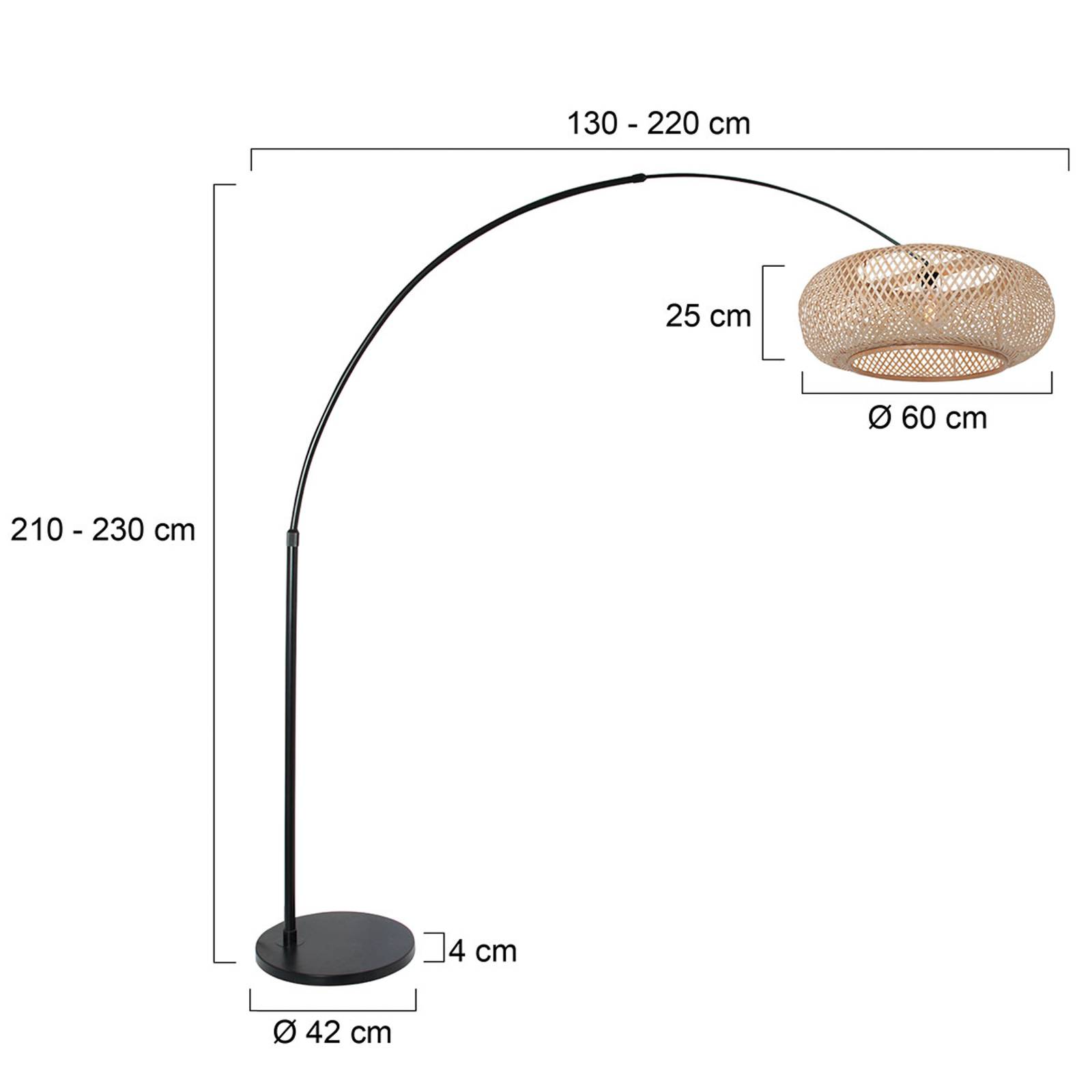 Bogen-Stehlampe Sparkled Light schwarz/buche von Steinhauer