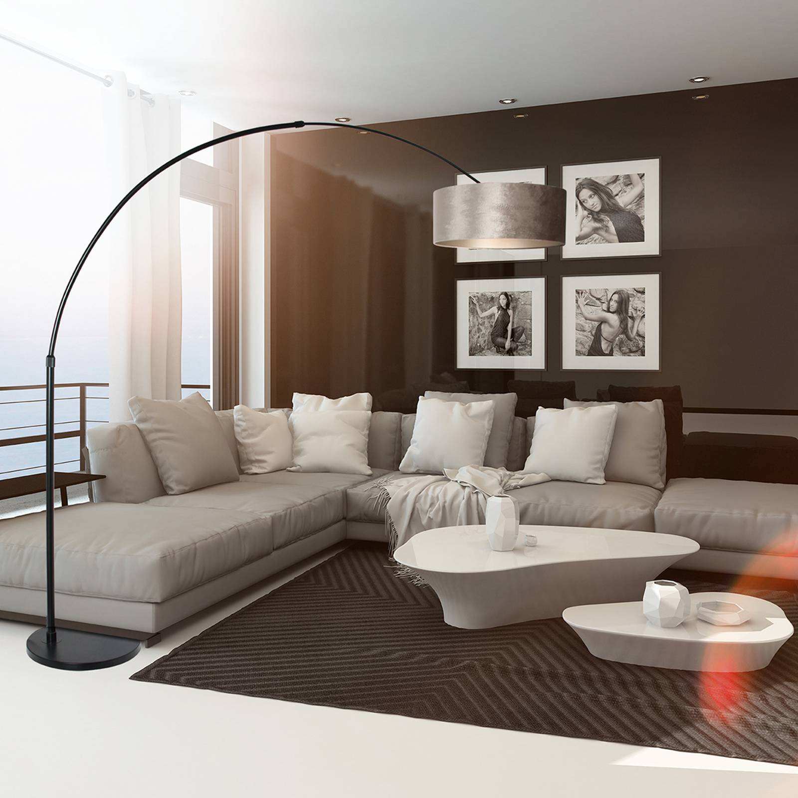 Bogen-Stehlampe Sparkled Light schwarz/silber Bogen-Stehlampe Sparkled Light schwarz/silber von Steinhauer