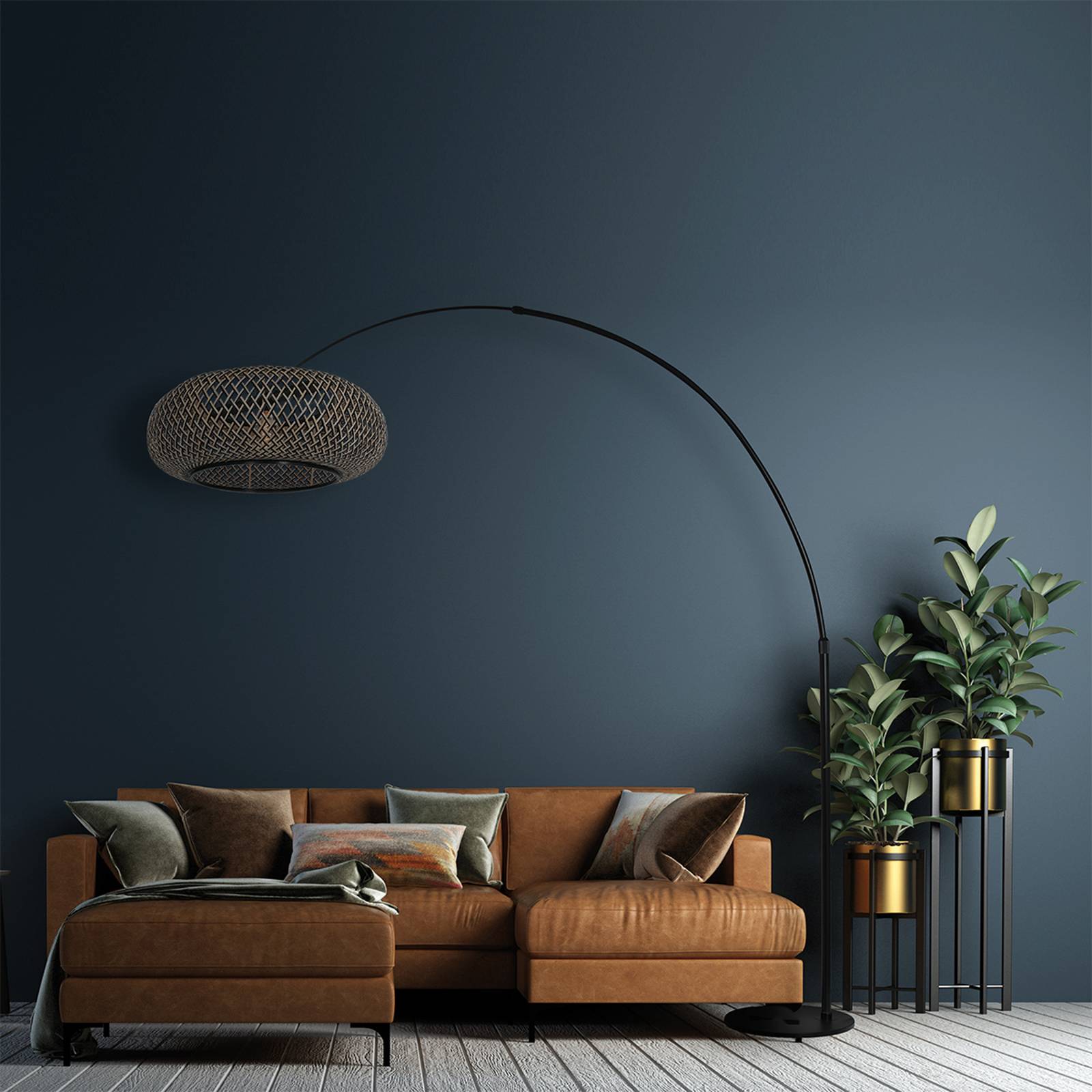 Bogen-Stehlampe Sparkled Light schwarz von Steinhauer