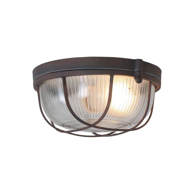 Deckenlampe, Metall Glas braun, dimmbar, E27 Fassung, D 17cm von Steinhauer