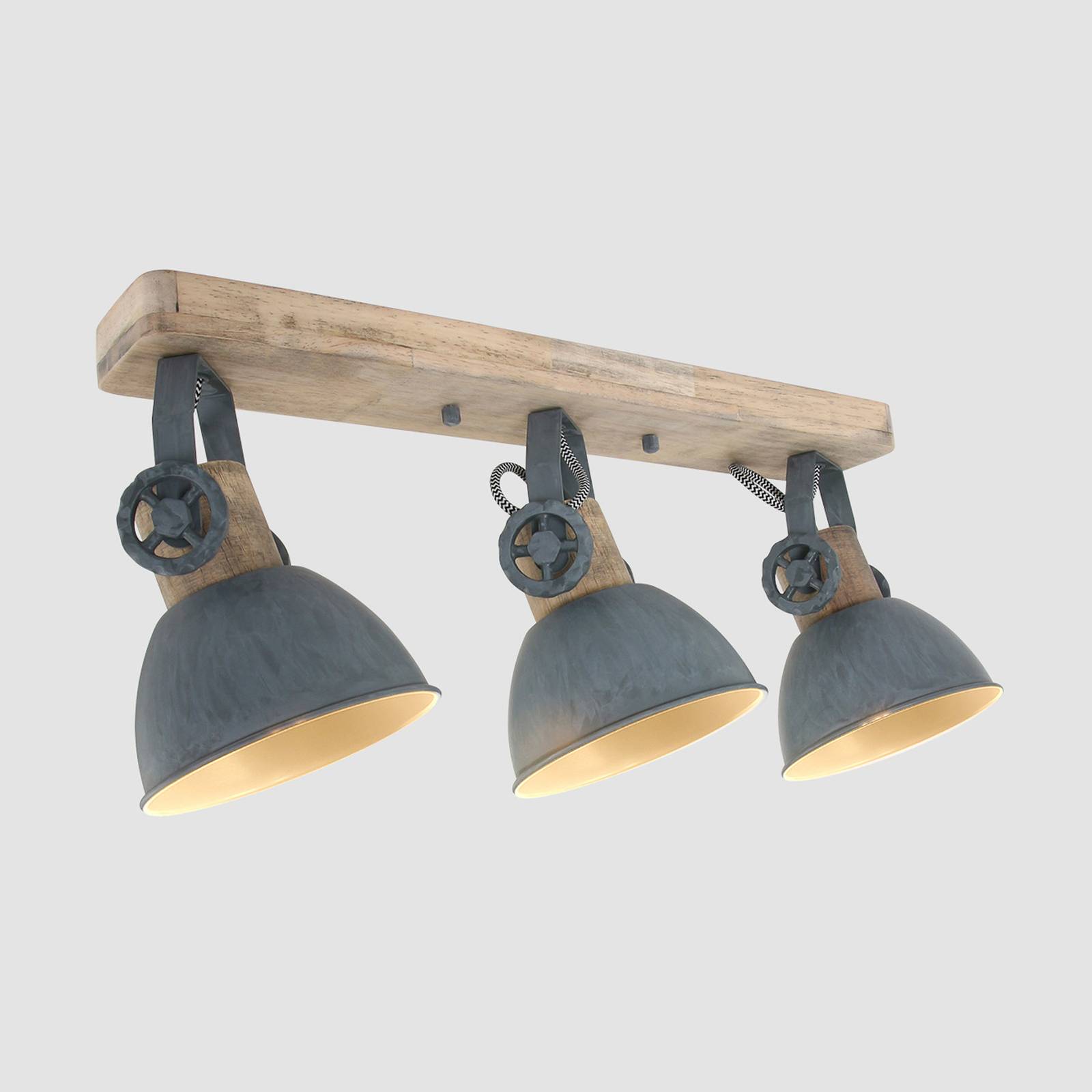 Deckenspot Gearwood, 3-flammig länglich, grau Deckenspot Gearwood, 3-flammig länglich, grau von Steinhauer