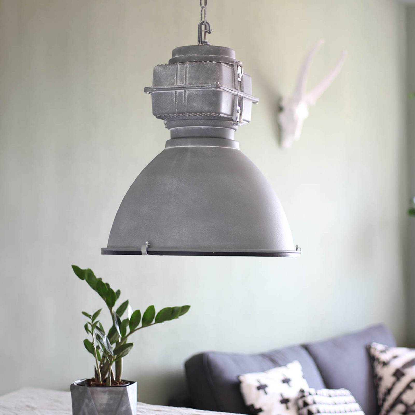 Hängeleuchte Mexlite Densi, grau, Ø 47 cm, Metall von Steinhauer