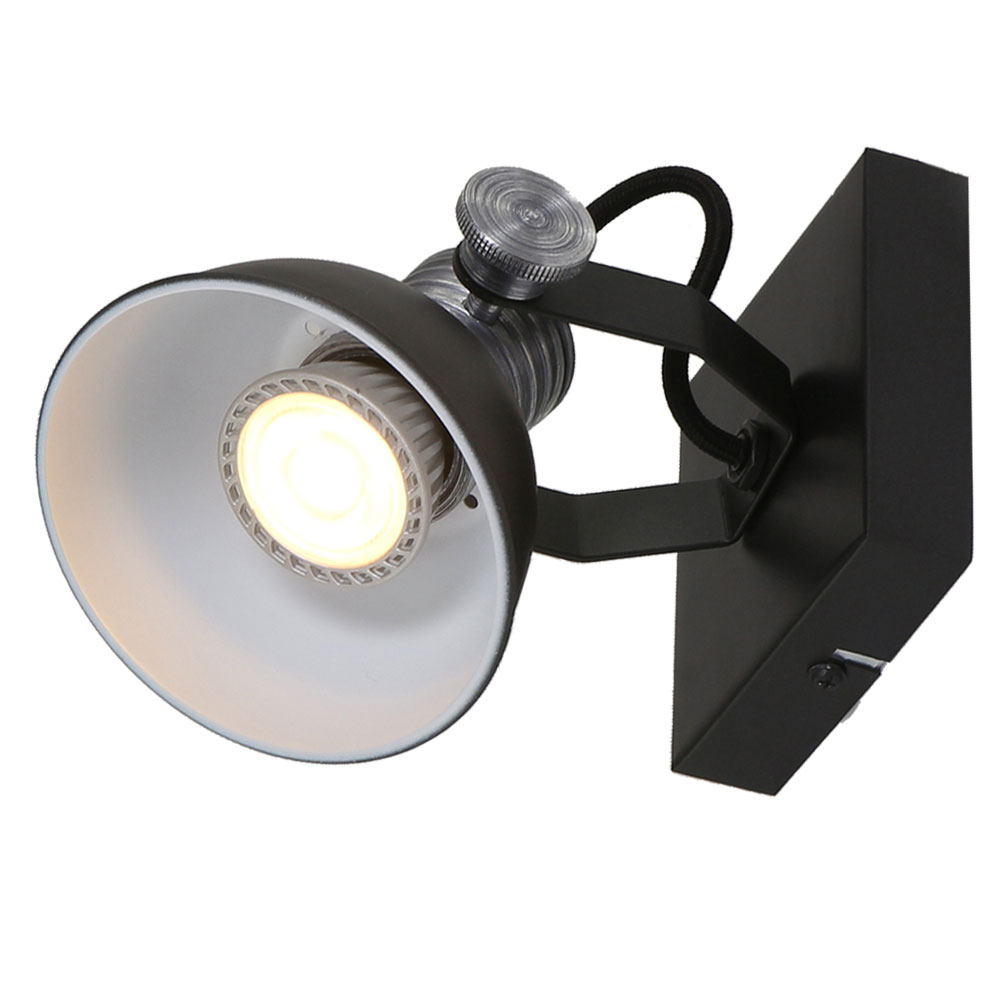 LED Decken- und Wandlampe, Metall, schwarz, BROOKLYN von Steinhauer