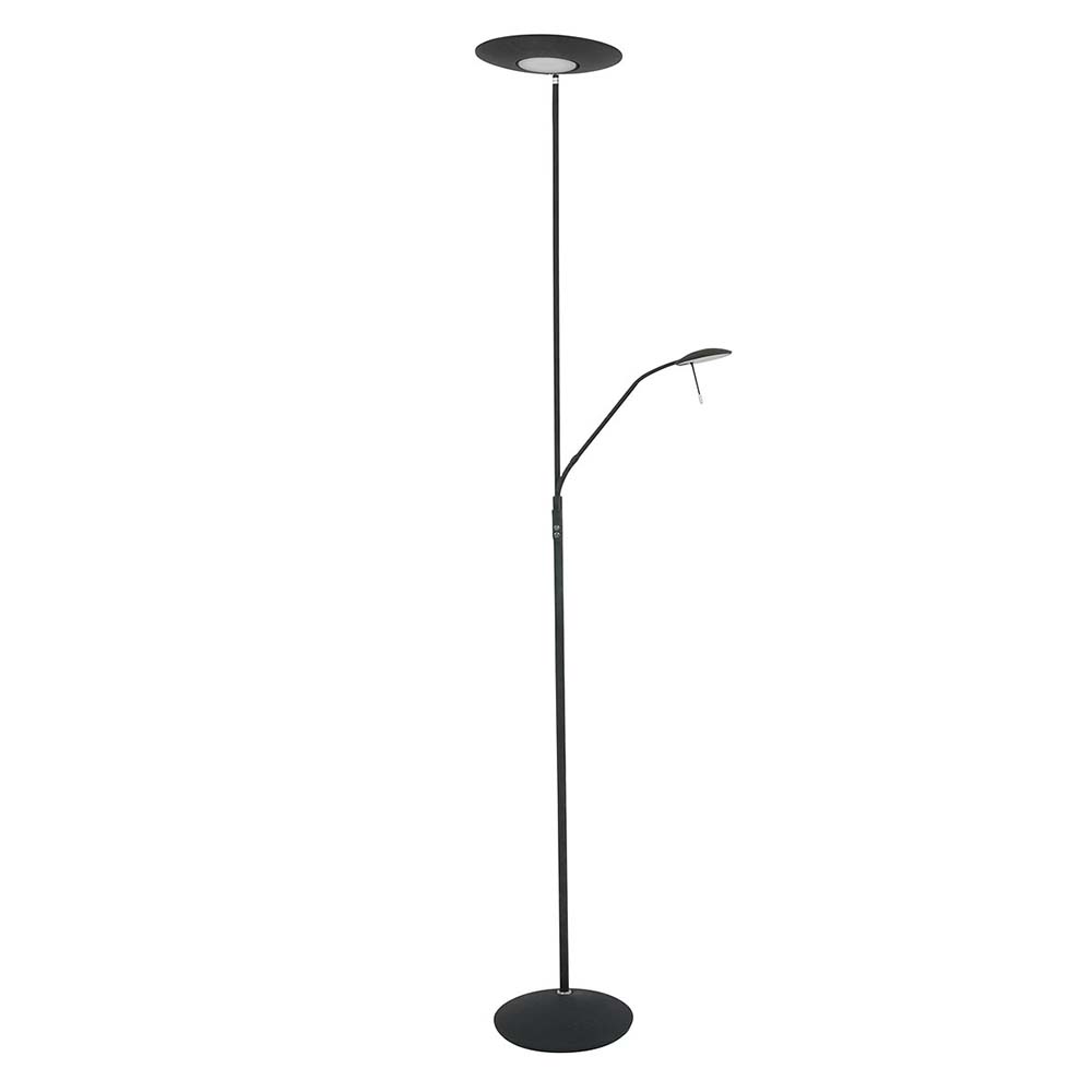 LED Deckenfluter, Lesespot, dimmbar, schwarz, H 185 cm von Steinhauer