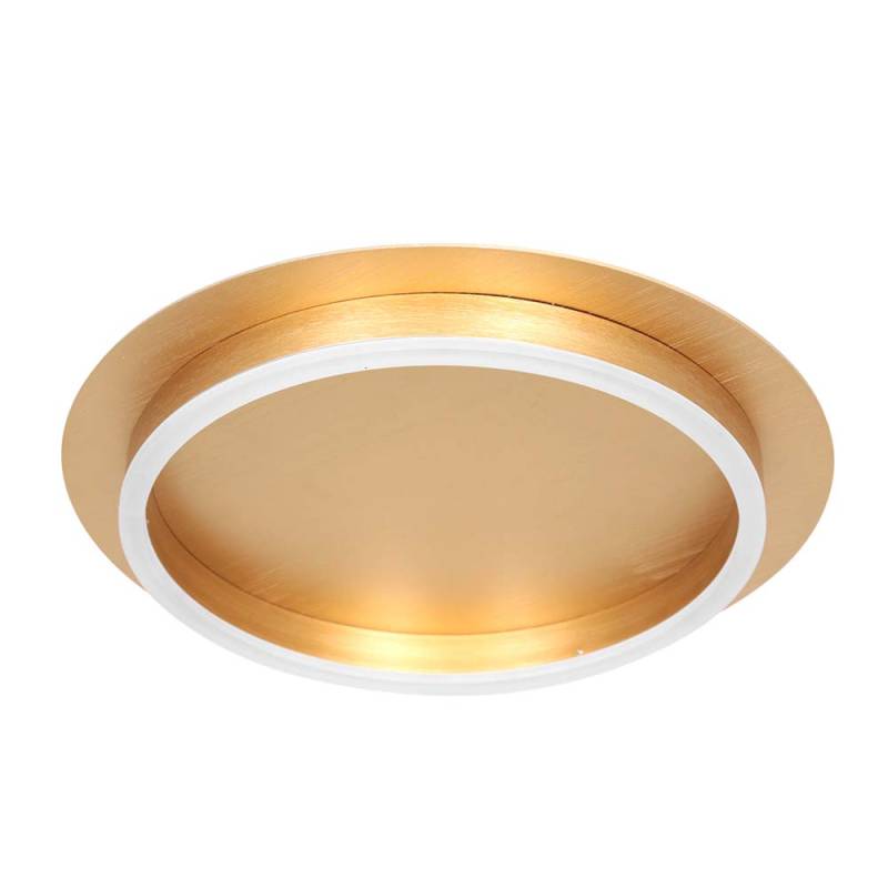 LED Deckenleuchte, Metall, Gold, D 32 cm von Steinhauer