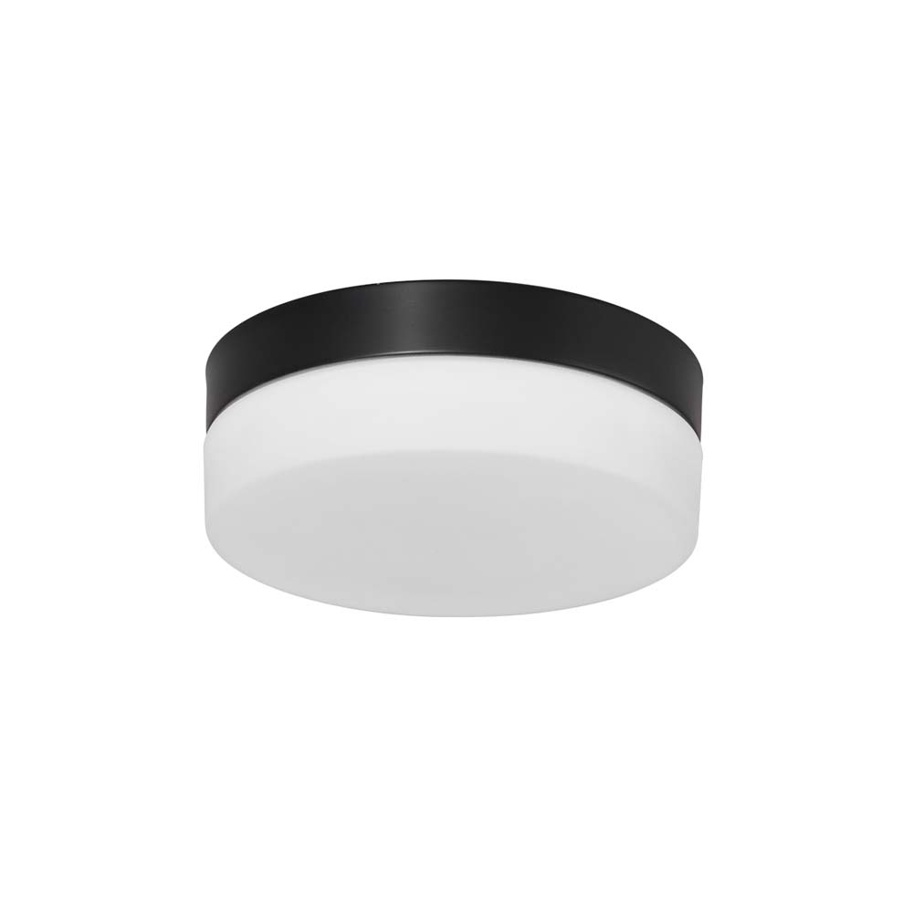 LED Deckenleuchte, Metall Glas, schwarz weiß, IP44, D 18 cm von Steinhauer
