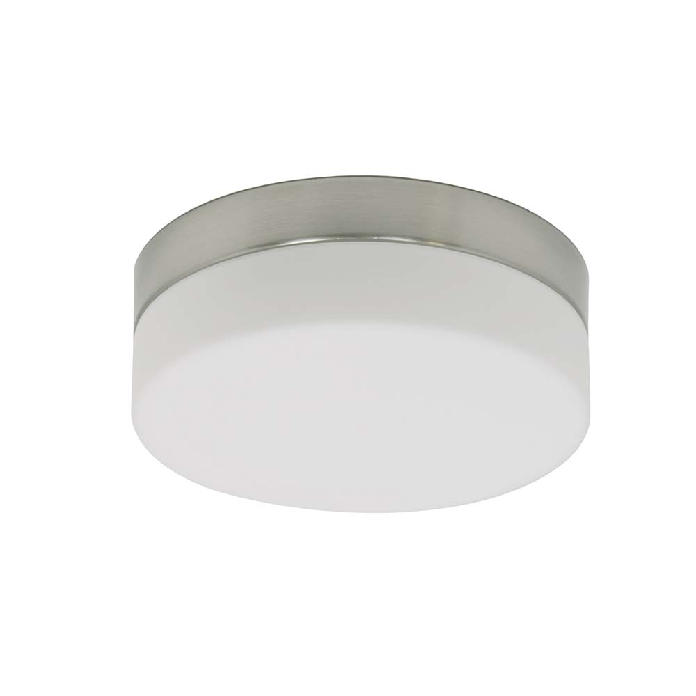 LED Deckenleuchte, Metall silber, Glas weiß, D 18 cm von Steinhauer