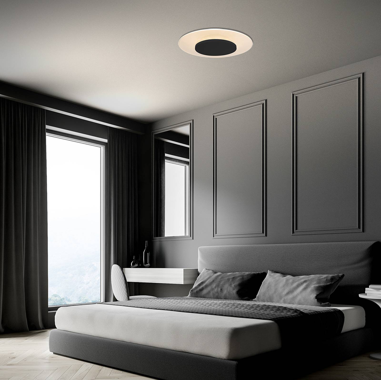 LED-Deckenleuchte Lido, schwarz, Ø 42cm LED-Deckenleuchte Lido, schwarz, Ø 42cm von Steinhauer