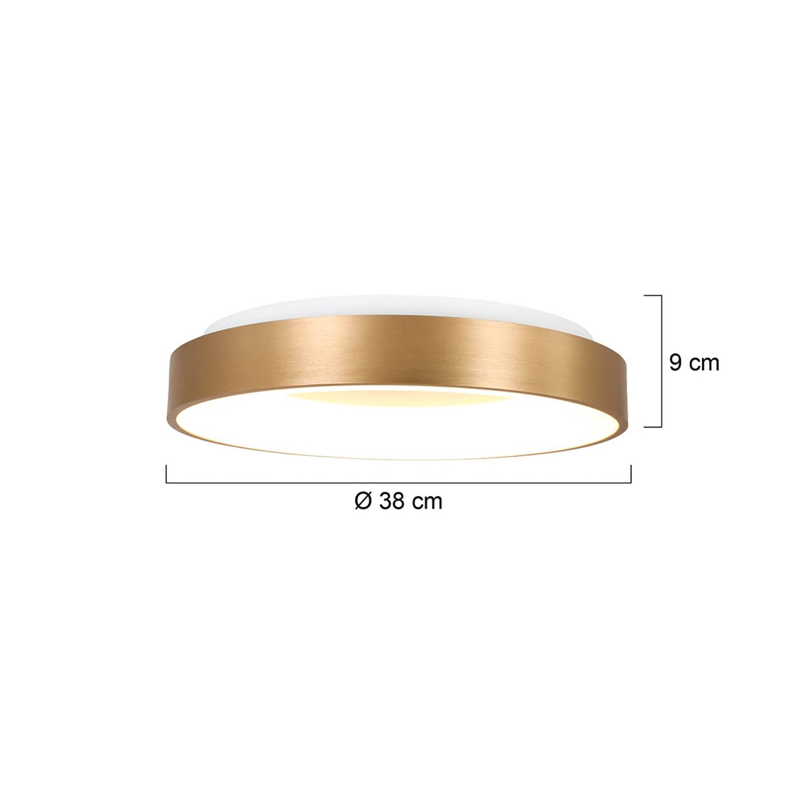 LED-Deckenleuchte Ringlede, 2.700 K, Ø 38 cm, gold, Metall LED-Deckenleuchte Ringlede, 2.700 K, Ø 38 cm, gold, Metall von Steinhauer