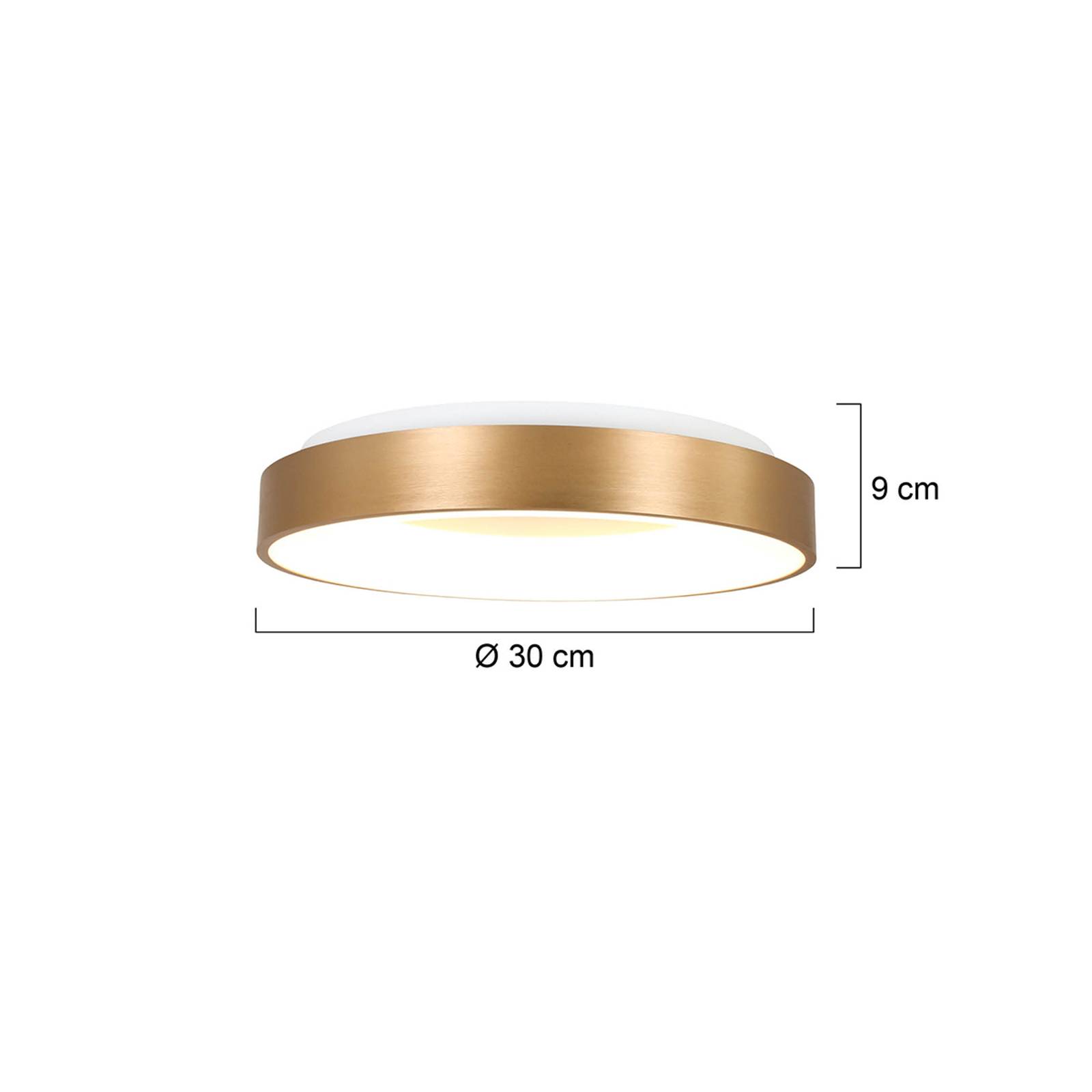 LED-Deckenleuchte Ringlede, 2.700 K, Ø 30 cm, gold, Metall LED-Deckenleuchte Ringlede, 2.700 K, Ø 30 cm, gold, Metall von Steinhauer