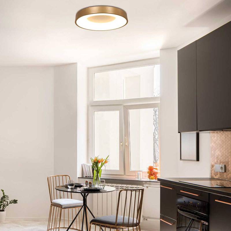 LED-Deckenleuchte Ringlede, 2.700 K, Ø 48 cm, gold, Metall von Steinhauer