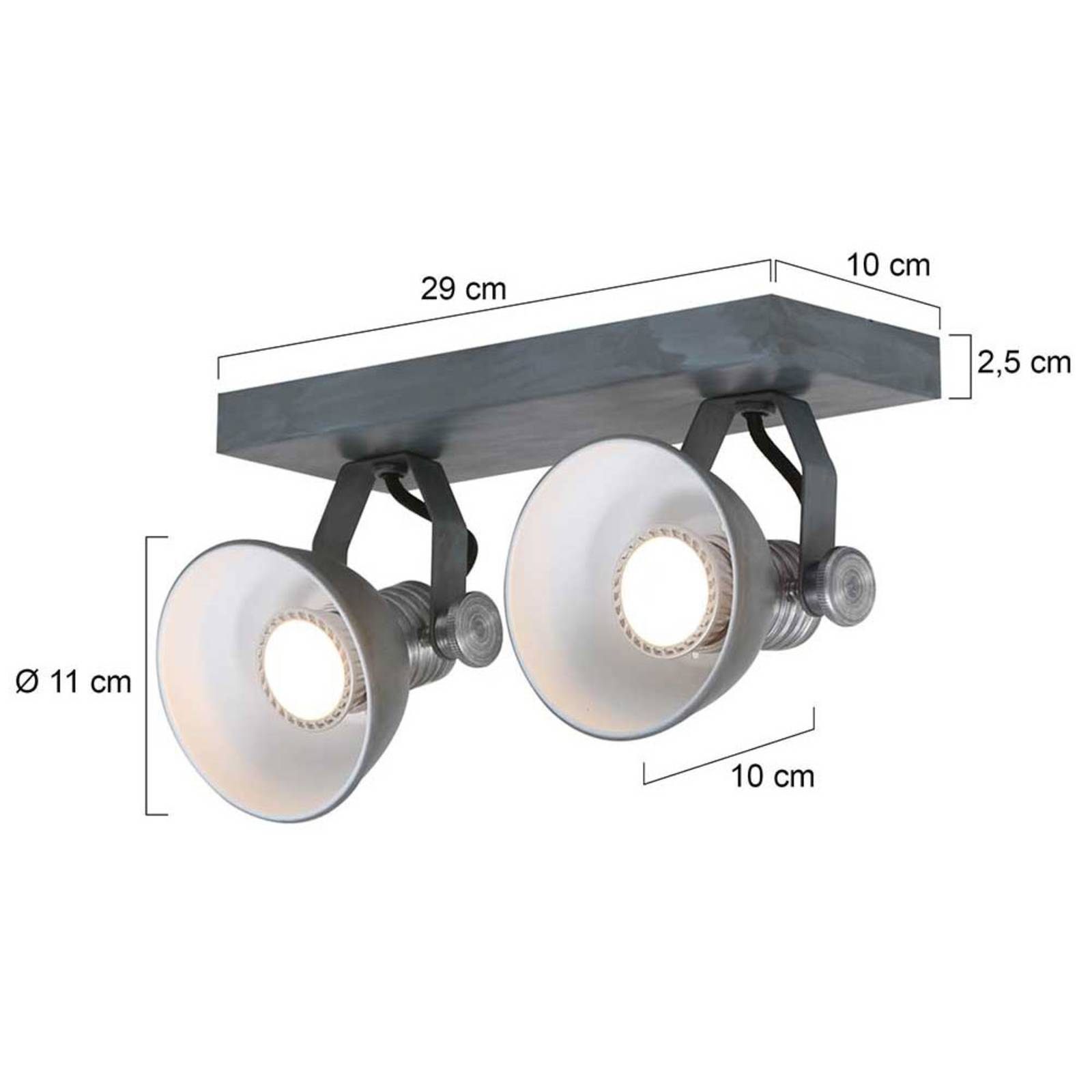 LED-Deckenspot Brooklyn 2flammig, grau von Steinhauer