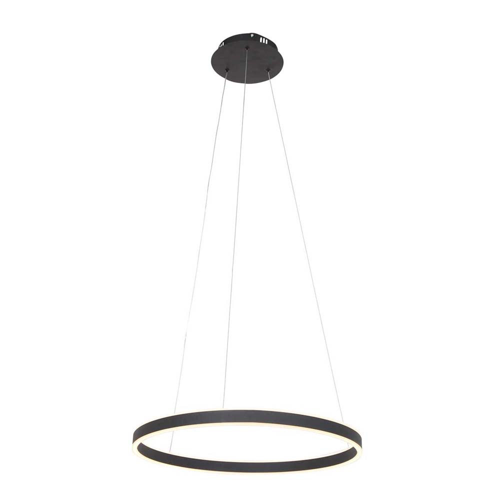 LED Hängeleuchte, Ring-Design, schwarz, dimmbar, H 50 cm von Steinhauer