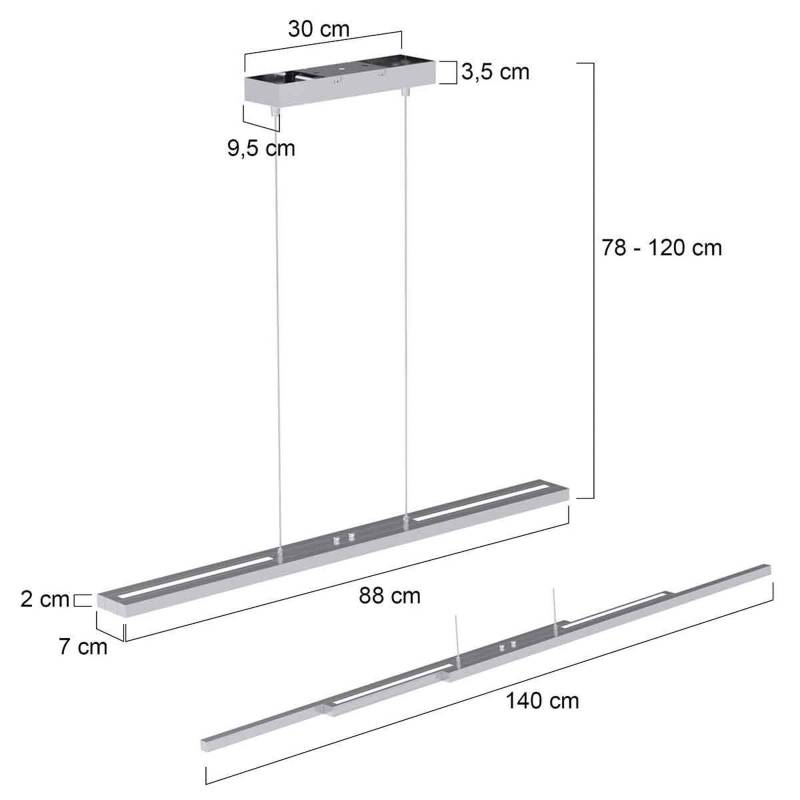LED-Hängeleuchte Zelena Motion, stahlfarben, CCT, Metall von Steinhauer