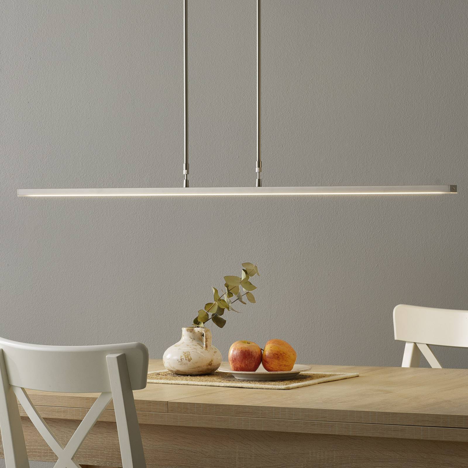 LED-Pendellampe Zelena, stahl, Länge 122 cm, Metall, CCT LED-Pendellampe Zelena, stahl, Länge 122 cm, Metall, CCT von Steinhauer