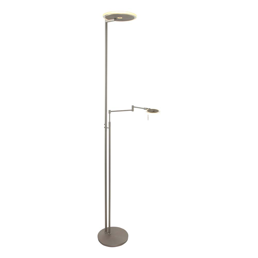 LED Stehleuchte, Metall silber, dimmbar, höhenverstellbar LED Stehleuchte, Metall silber, dimmbar, höhenverstellbar von Steinhauer