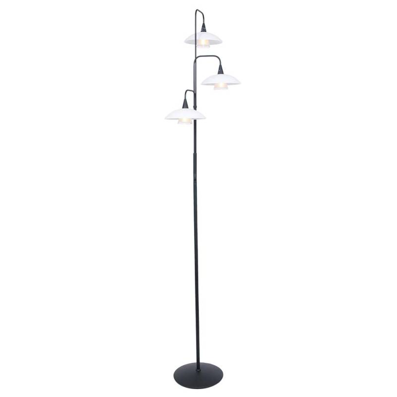 LED Stehleuchte, schwarz Glas weiß, dimmbar, H 168 cm von Steinhauer