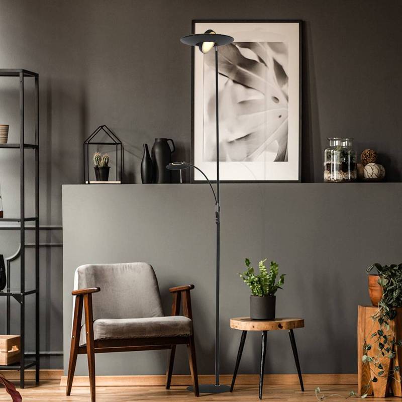 LED-Stehleuchte Zenith, Leseleuchte, CCT, Metall, schwarz von Steinhauer