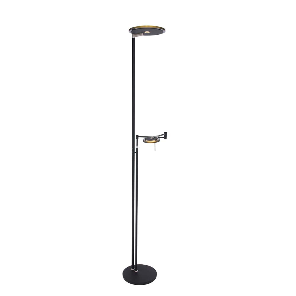 LED Stehleuchte schwarz, dimmbar. Lesespot verstellbar, H 187 cm von Steinhauer