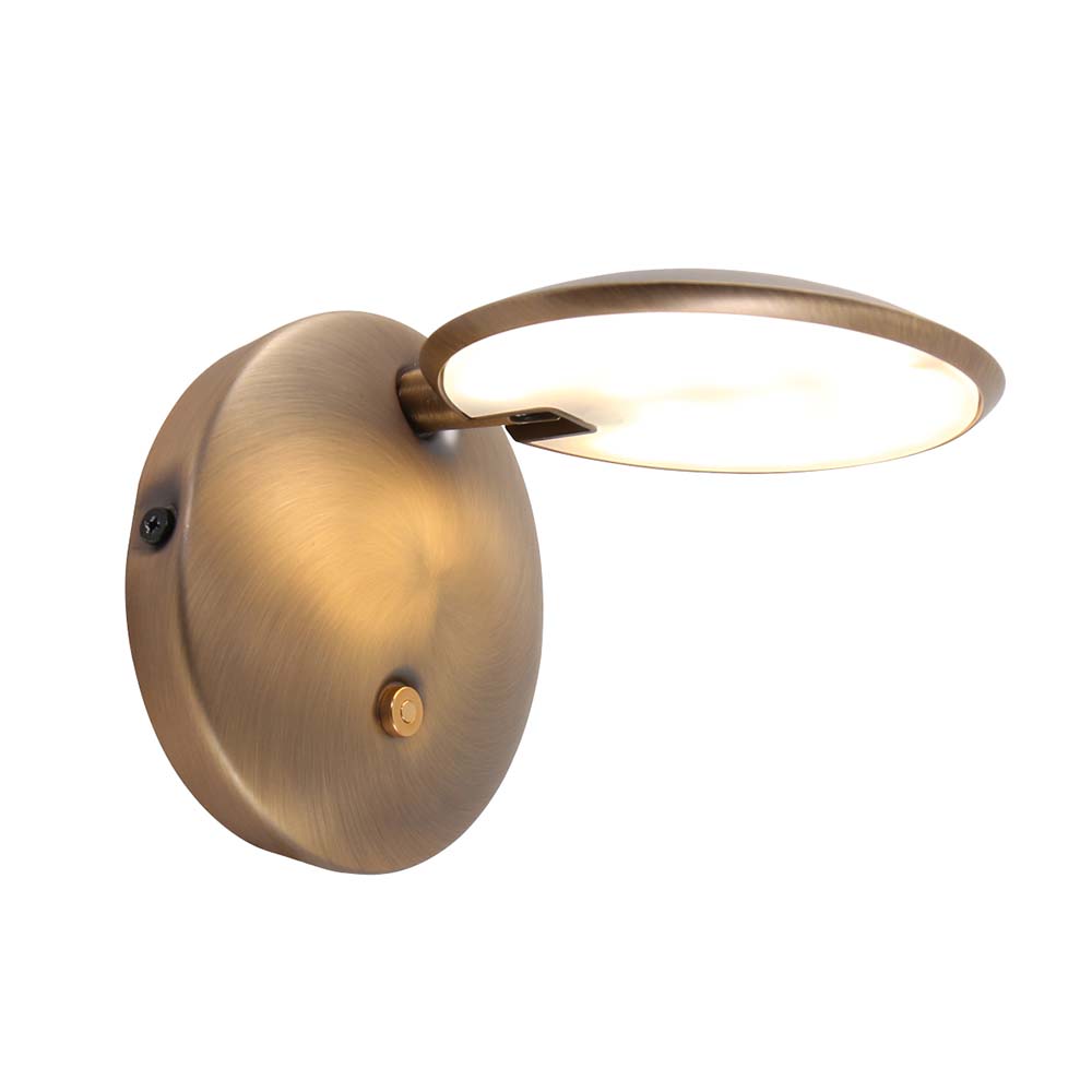 LED Wandlampe, dimmbar, Metall, bronze, weiß, H 12cm von Steinhauer