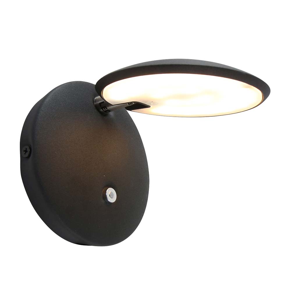 LED Wandlampe, dimmbar, Metall, schwarz, weiß, H 12cm von Steinhauer