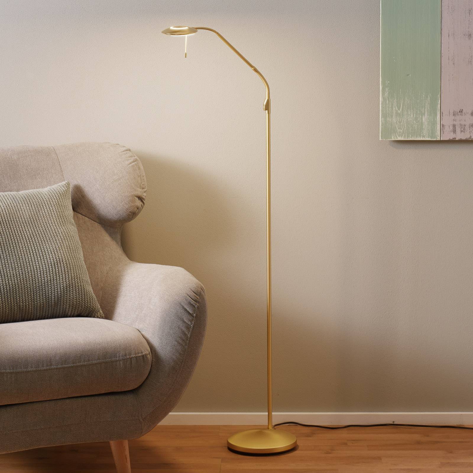 Messingfarbene LED-Stehleuchte Zenit mit Dimmer Messingfarbene LED-Stehleuchte Zenit mit Dimmer von Steinhauer