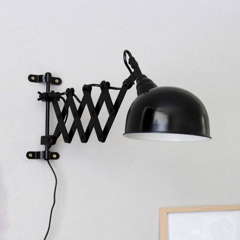 Scherenlampe Yorkshire für die Wand, schwarz von Steinhauer