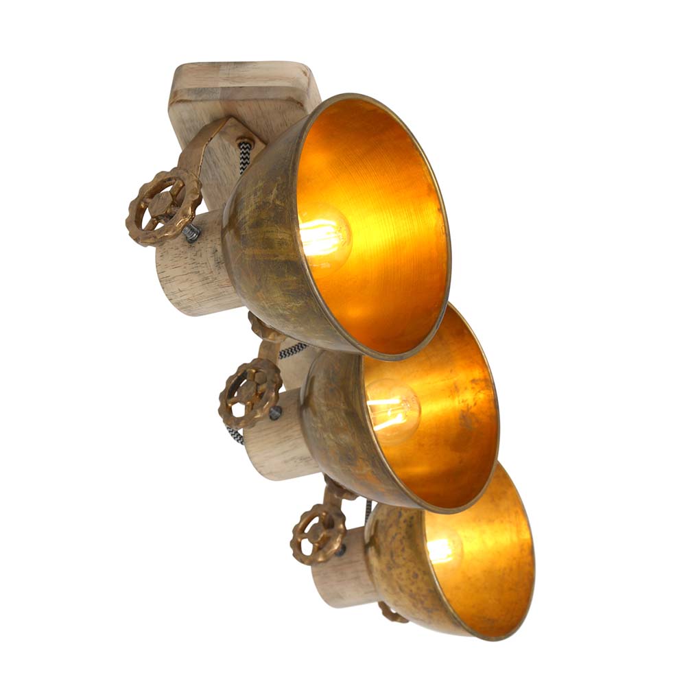 Spotlampe, 3 flammig, Bronze, T 23cm von Steinhauer