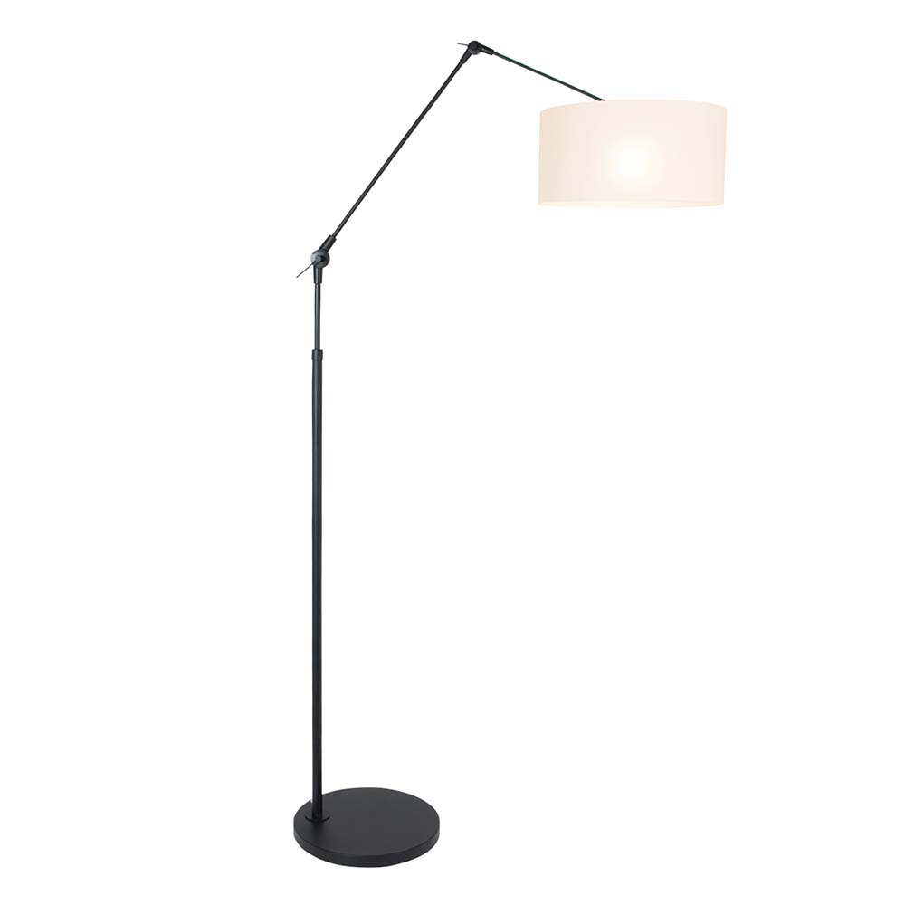 Stehlampe, Gelenke beweglich, Textil weiß, schwarz, H 210 cm von Steinhauer
