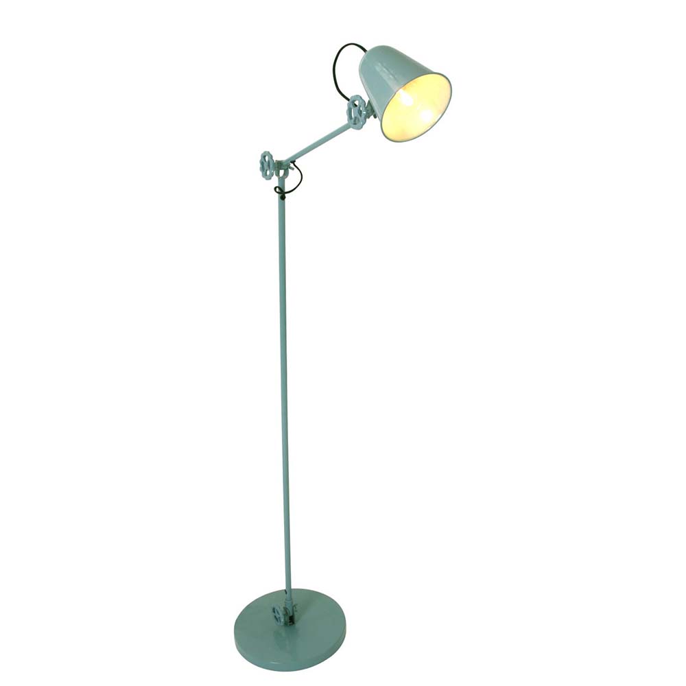Stehlampe, Höhenverstellbar, Metall, weiß, grün, H 160cm von Steinhauer