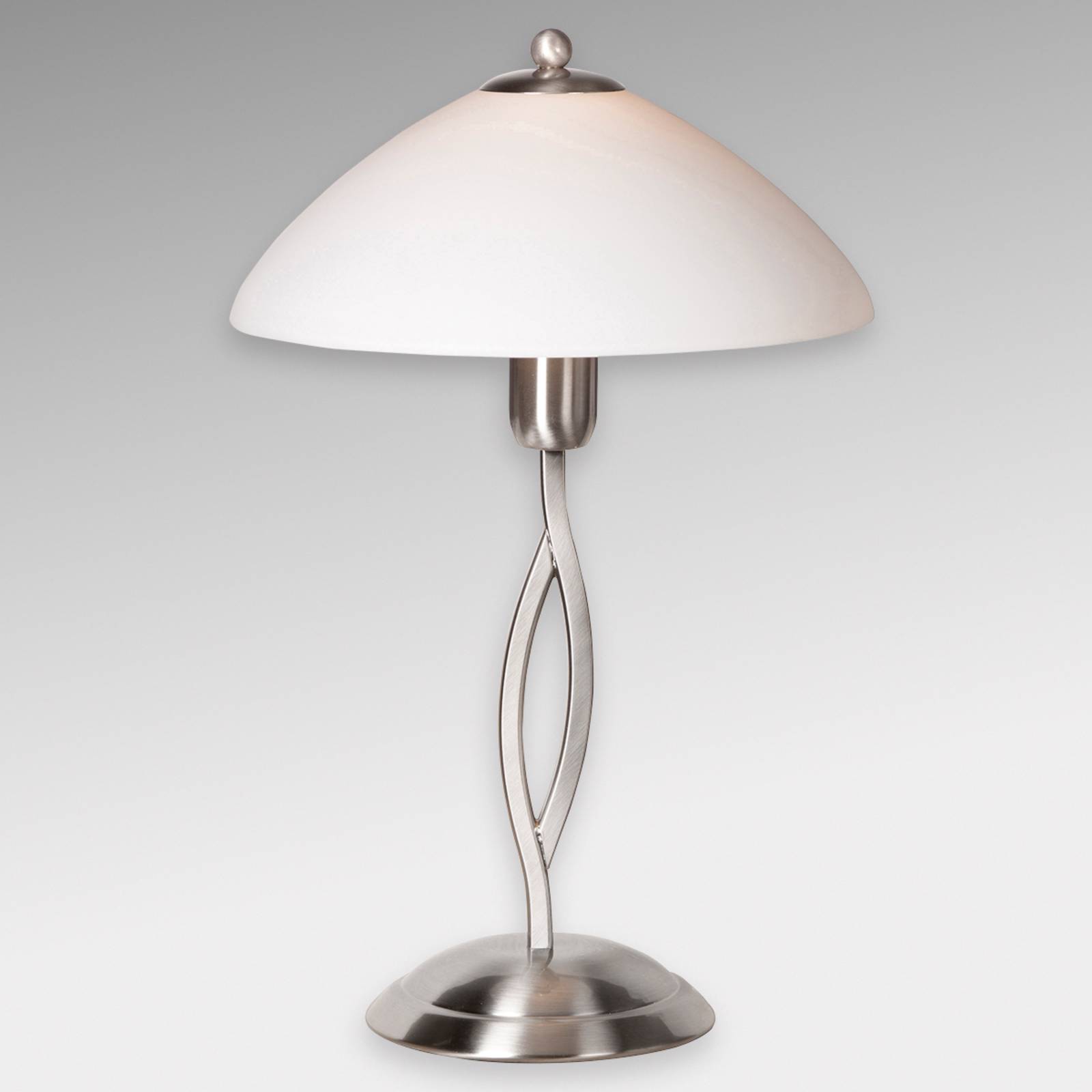Tischleuchte Capri Höhe 45 cm stahl/weiß Tischleuchte Capri Höhe 45 cm stahl/weiß von Steinhauer