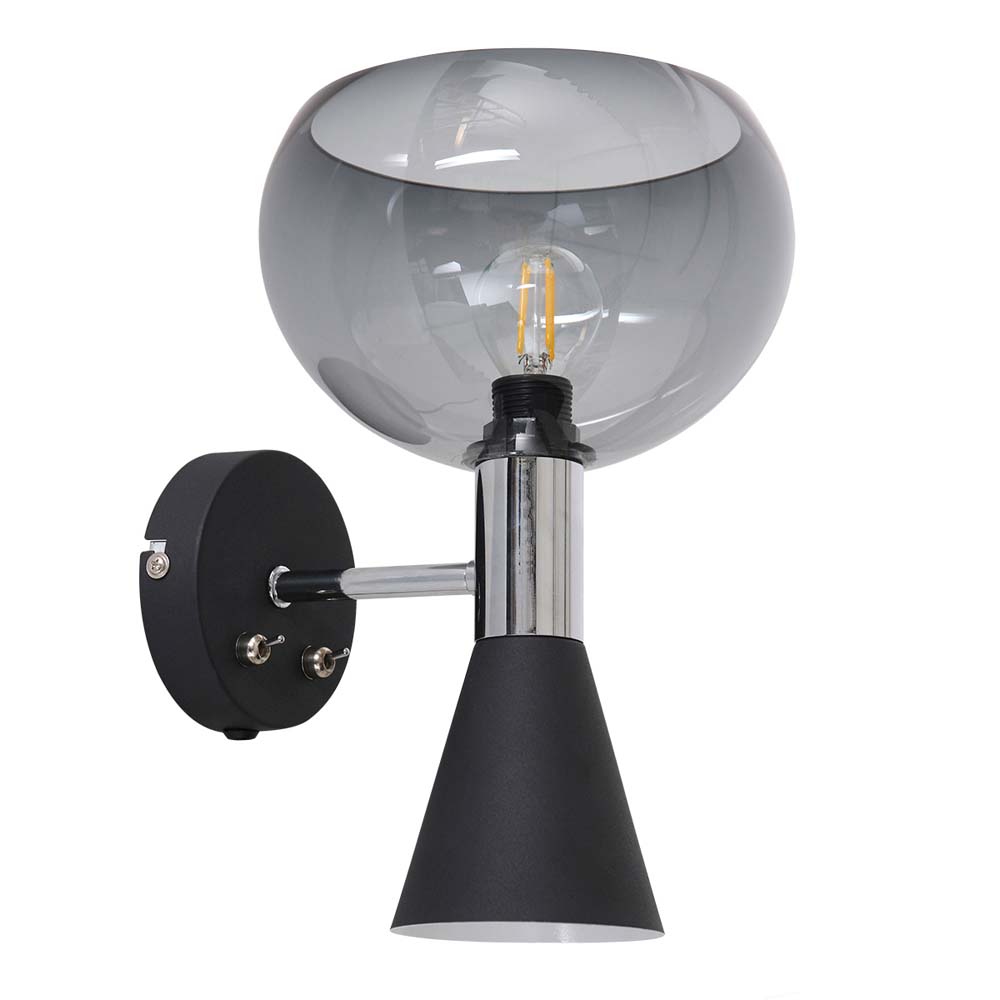 Wandlampe, Metall schwarz, H 35 cm von Steinhauer