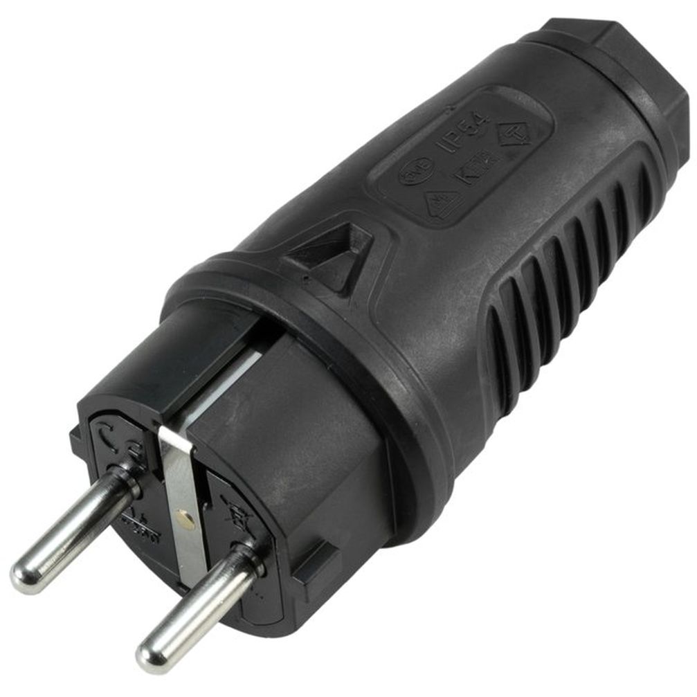 PC Electric Schutzkontakt Stecker Gummi sw PC Electric Schutzkontakt Stecker Gummi sw von Steinigke