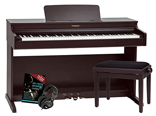 Steinmayer DP-321 RW Digitalpiano - 88 Tasten mit Hammermechanik - Ebony/Ivory Touch - Bluetooth Audio/MIDI - Set inkl. Klavierbank, Kopfhörer und Schule - Rosenholz von Steinmayer