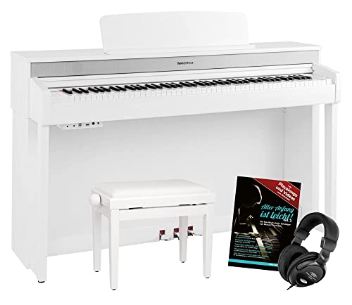 Steinmayer DP-361 WM Digitalpiano - 88 Tasten mit Hammermechanik - Ebony/Ivory Touch - Bluetooth Audio/MIDI - Set inkl. Klavierbank, Kopfhörer und Schule - weiß matt von Steinmayer