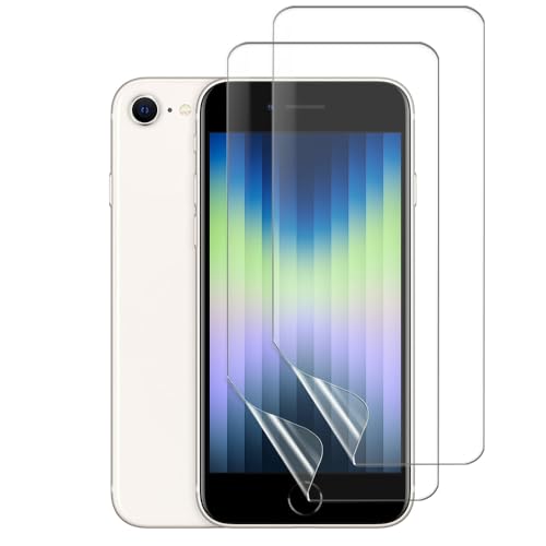 2 Stück Hydrogel Film für iPhone SE 2020, Schutzfolie Blasenfreie Weich TPU Displayschutzfolie Vollständige Abdeckung Fingerabdruck-ID unterstützen von Stejnhge