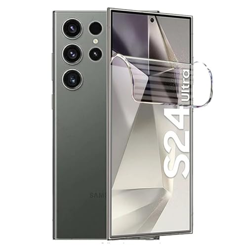 [2 Stück] Schutzfolie für Samsung Galaxy S24 Ultra 5G (6.8"), HD Flexible Weiche Hydrogel Folie [Hohe Empfindlichkeit] Displayschutz von Stejnhge