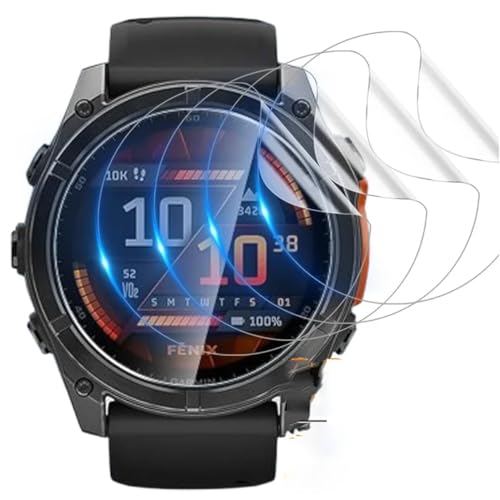 Stejnhge 5pcs Hydrogelfolie Displayschutz für GRMN Fenix 8 43mm, Displayschutzfolie Flex Folie [HD] Anti-Fingerprint [nicht Glas] von Stejnhge